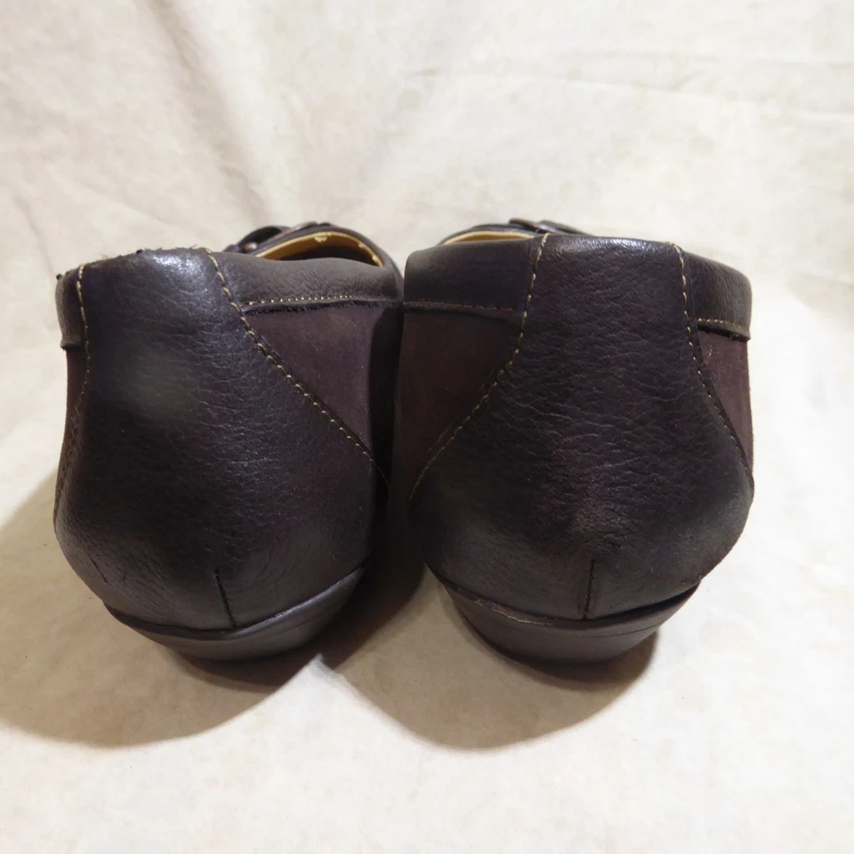 🩰 Softspots Ballet Pisos 10 M Cuero Marrón Cacao Gamuza; Hebilla Correas Acentos Foto 3 de 4