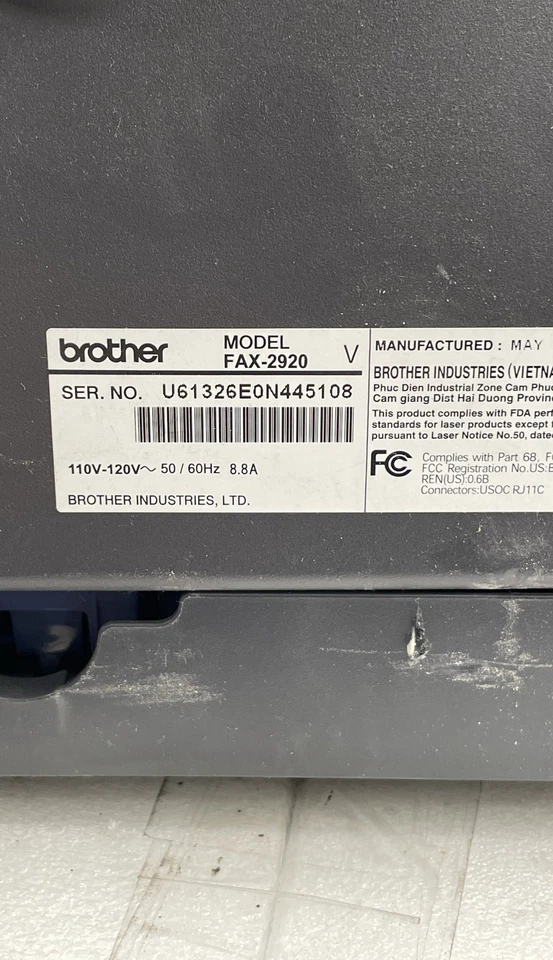 Brother IntelliFAX 2920 Laser Plain Paper Fax Machine and Copier Office Device - Image 4 of 4