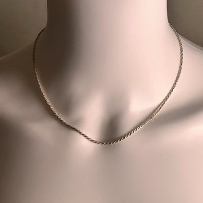 16,5'' Vintage FAS Sterlingsilber 925 Diamantschliff Seil Halskette 2,5 mm/5,52 g