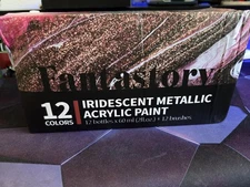 Fantastory Metallic Iridescent Acrylic 2 Fl Oz (Pack of 12), Colors +12 brus 💥 