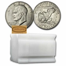 Roll of 20 Eisenhower Clad Dollar, $20 Face Value Average Circulated -#B416