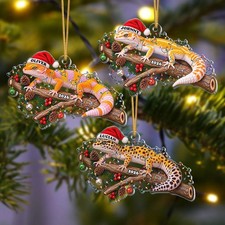 Personalized Gecko Christmas Ornament, Custom Name, 2026 Reptile Gift