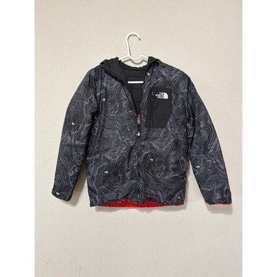The North Face Youth Boys Large Reversible Perrito Jacket Red/Black/Topography