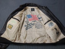 Avirex XL tipo A-2 anni 90 n. 30-1415 USA Giacca Bomber Pelle Marrone Esercito