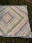 Arch Quilts Handmade Quilt 62x80 Trip Around World Pastel Floral Cottage Vtg — photo 2
