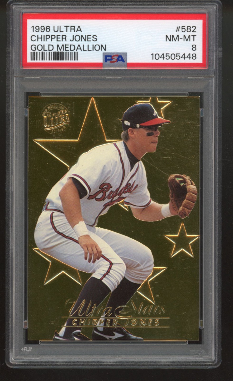 1996 Fleer Ultra Gold Medallion CHIPPER JONES PSA 8 NR-MT #582 Braves