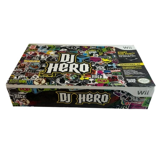 DJ Hero Wii Complete Turntable Bundle Controller w Game Tested