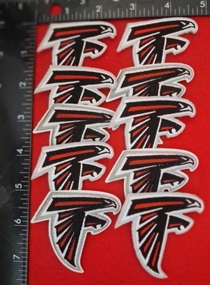 10 Qty ATLANTA FALCONS  NFL LOGO IRON ON EMBROIDERED PATCHES 