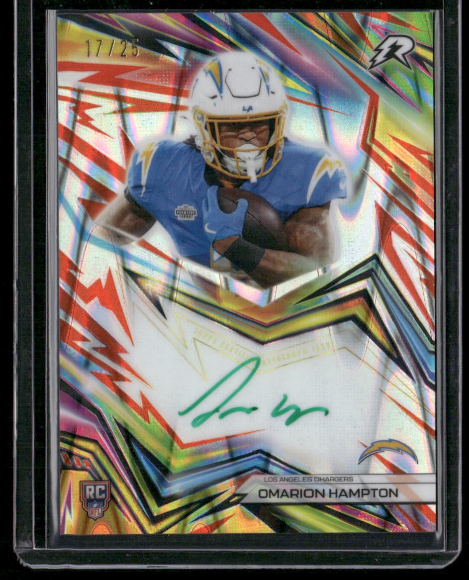 2025 Topps Resurgence #NI-OH Omarion Hampton Neon Init Orange Pwr  Refr #/25