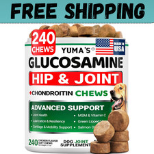 Glucosamine for Dogs - 240 Chews - Hip and Joint Supplement for Dogs Made in USA