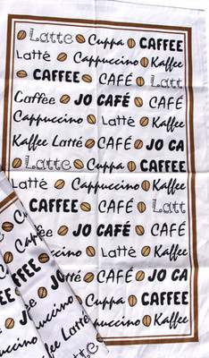 2x Geschirrtücher Kaffee Kracht Küche Tücher Bohnen Latte Cafe Caffee Cappuccino