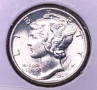 1938  Philadelphia Mint  Silver Mercury Dime in Uncirculated  Condition with FSB