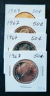 1967 Canada Howling Wolf Half Dollar BU - 80% Silver (Lot of 4 Coins)