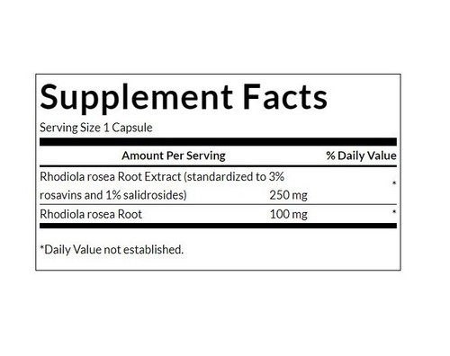 SWANSON Rhodiola Rosea Extract 250mg 60 capsules - Picture 2 of 3