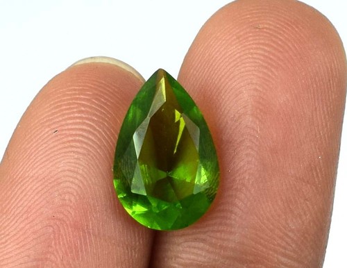 2.30 KT / 12 MM Pakistan Verde Oliva Peridoto Loose Gemma Pera Taglio - Foto 7 di 8