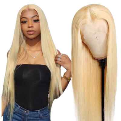 30 Inch Raw Virgin Deep Wave 613 Blonde Hd Lace Front Wig Transparent Hair Wigs