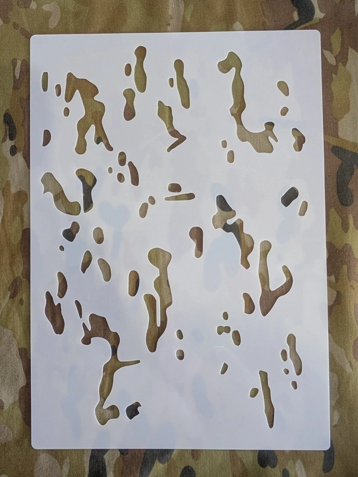 Plantilla Multicam/AMCU - A4 Reutilizable - 3 Hojas - Hágalo Usted Mismo Pintura en Aerosol Versión 2 Foto 4 de 4