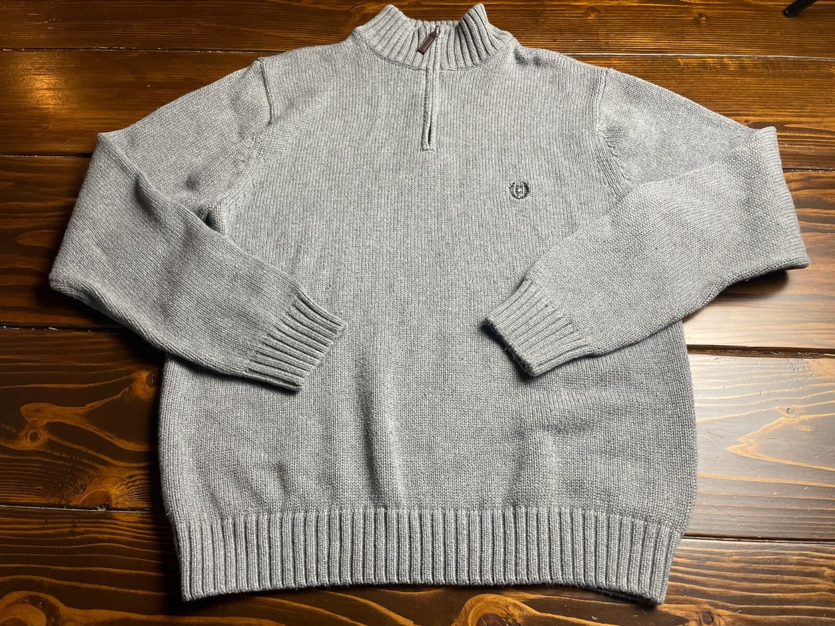 Chaps Sweater, Women's Size Large, Gray, Knit, 1/4 Zip, Pullover