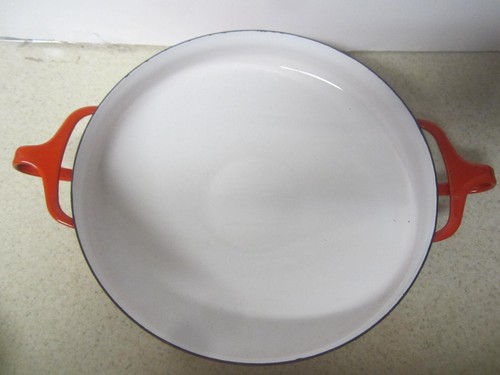 DANSK Denmark IHQ Kobenstyle 10" rote Emaille Paella Pfanne Mid Century