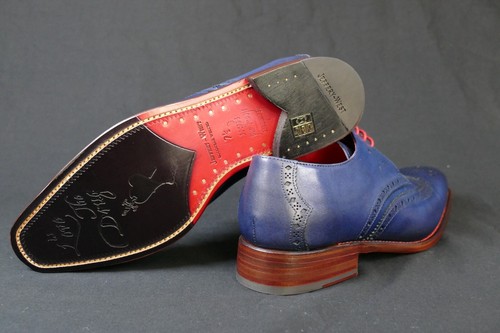 JEFFERY-WEST Mainline GOODYEAR Blue Calf HENDRIX 'FOXY' Wingtip Lace Up UK 7.5 - Picture 6 of 8