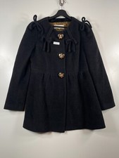 Bnwt Leifsdottir Womens Outdoor Alpaca Mohair Wool Tasseled Coat Jacket Black 12