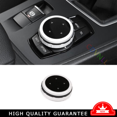 Middle Console Multimedia Button Cover Fit For BMW 5 Series 11-2017 Bright Black