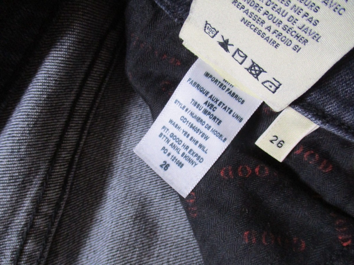 【ボタン】 Alice + Olivia Jeans Womens 26 Gray Skinny Ankle Button Fly