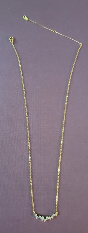 Gold Plated Bling Necklace W/CZs Accents 