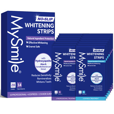 MySmile 28pcs Teeth Whitening Strips Non-Sensitive Whitestrips 14 Treatments