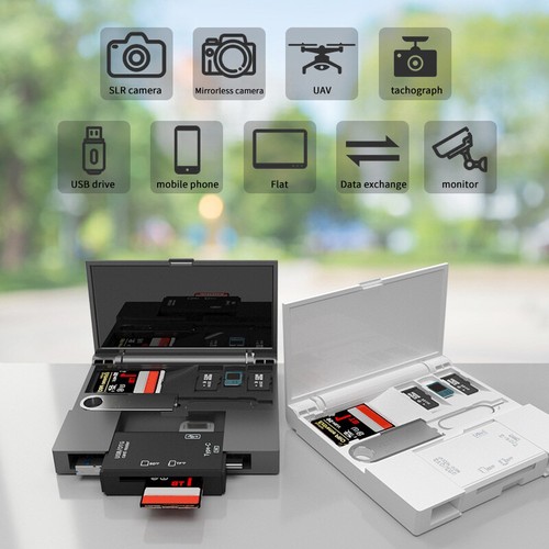 7 In 1 Card Reader Storage Box For IPhone Samsung Laptop OTG Storage Box _t - Afbeelding 11 van 12