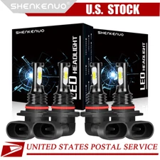4Pcs 9005 9006 LED Combo Headlight Kit Bulbs 6000K Cool White COB High Low Beam