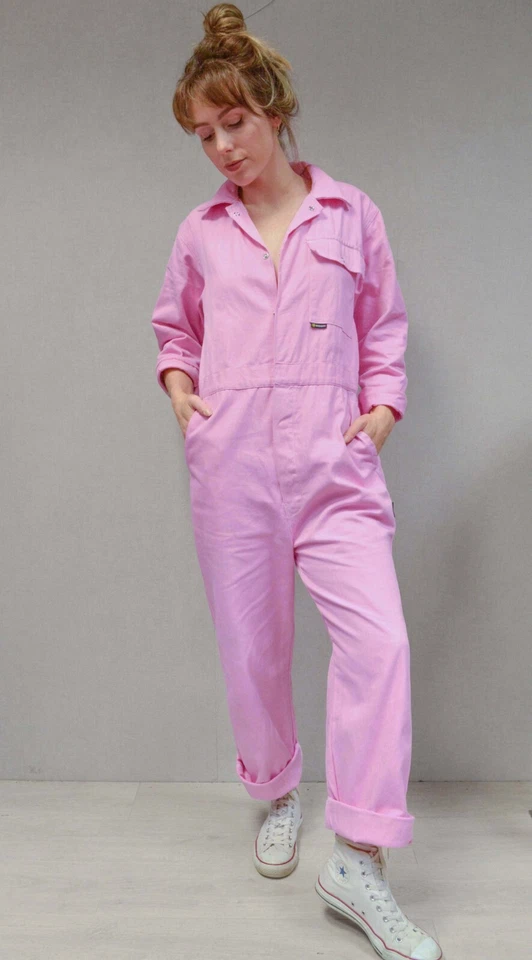 Rosa Boilersuit Overalls Bubblegum Rosa - Alles In Einem - XS S M L XL - Bild 2 von 4