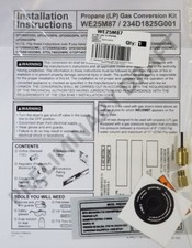 Ge Dryer Natural Gas To Propane Gas Conversion Kit WE25M87 Instructions Included