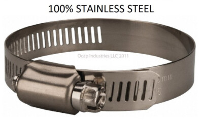 (10 pc) #28 All Stainless Steel Worm Gear Hose Clamp 1-5/16'' TO 2-1/4'' MARINE  