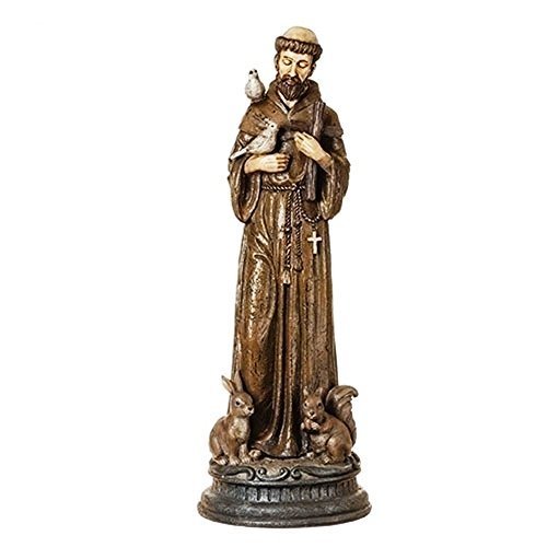 Roman Catholic Statues Saint Francis Figurine With Birds Rabbits