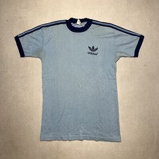 Vintage 80s Adidas Trefoil Ringer 3 Stripes T Shirt L