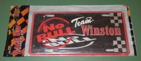 Vintage 1997 Nascar Team Winston No Bull License Plate Black & Red Cup Race Day Vintage 1997 Nascar Team Winston No Bull License Plate Black & Red Cup Race Day