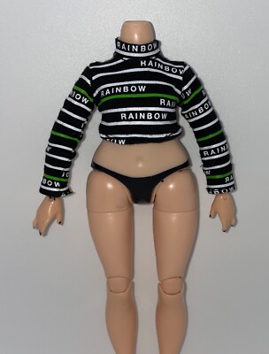 Rainbow High Winter Break Jade Hunter Doll Outfit Black Long Sleeve Crop Top