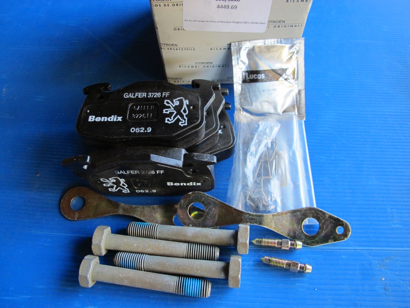 Plaquettes de frein avant avec rattrapage d'usure auto pour Peugeot 106 306 Saxo essence diesel