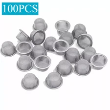 100Pcs Crystal Tobacco Smoking Pipe Metal Filter Screen Steel Mesh Concave Bowl
