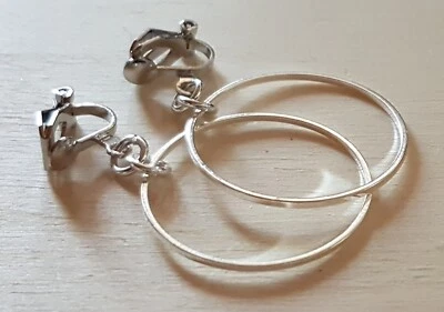 OHRCLIPS CLIPS SILBERFARBEN CREOLEN 2,5 cm - Bild 1 von 2