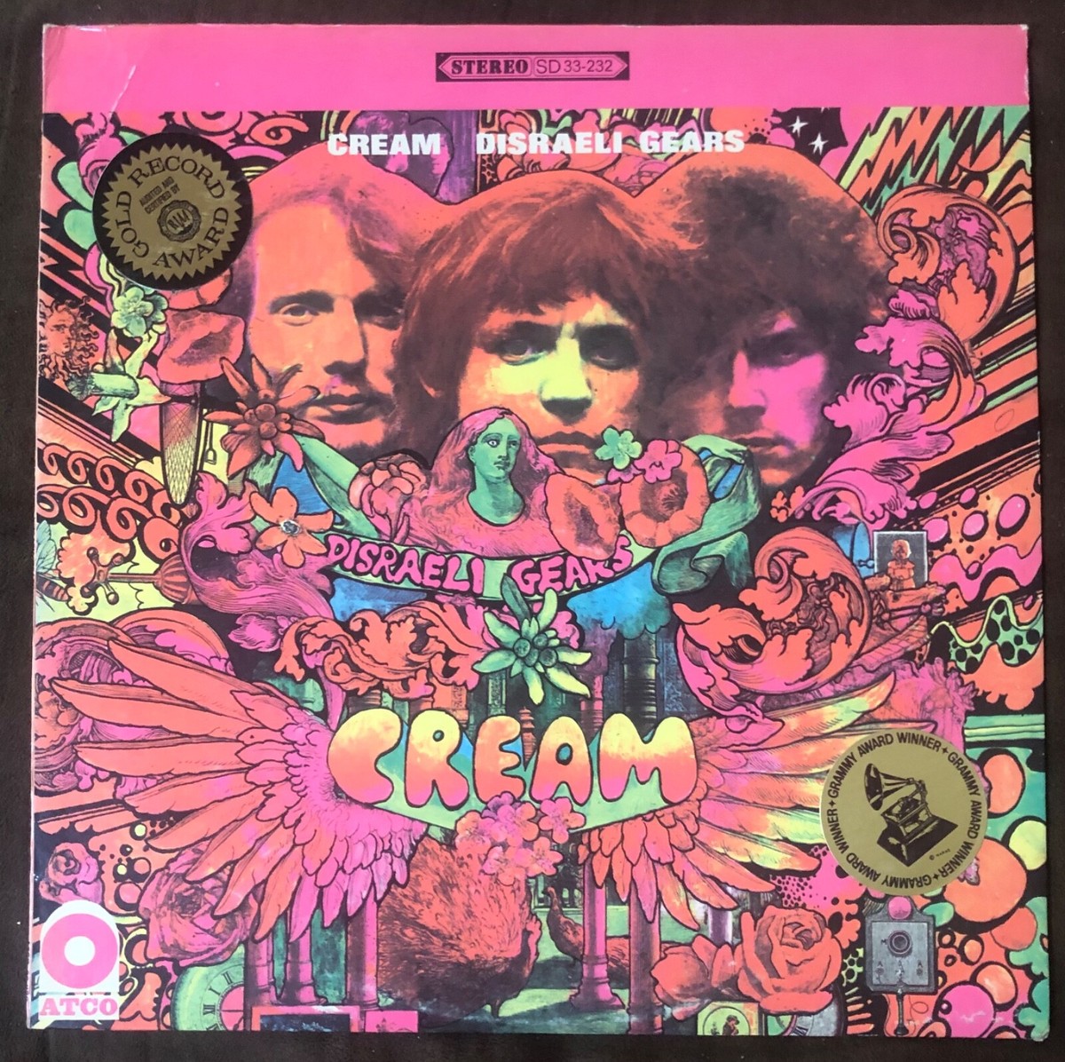 CREAM Disraeli Gears - 1967 ATCO LP Yellow Label Gold Record - TOP