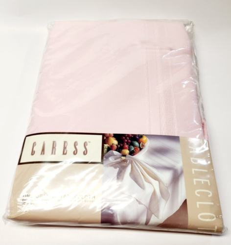 Caress Permanent Press Pink Oblong Tablecloth Easter Spring 60X84 New In Package