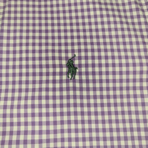 Ralph Lauren Hemd Herren Small Lila Weiß Gingham Langarm Knopfleiste - Bild 12 von 24