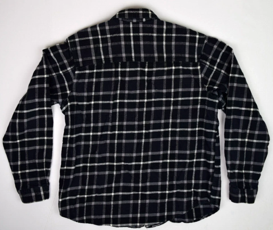 Camisa de Franela a Cuadros Vintage Excelente Nueva con Etiquetas Talla M Años 80 Negra Blanca Grunge Especial 83-85 Foto 3 de 4