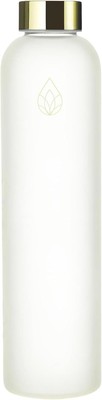 Frosted Glass Water Bottle 25.4oz (Cream/Yellow Gold) 25.4 Ounces, Yellow/Gold 