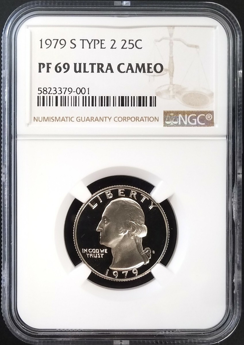 1979 S Type 2 Proof Washington Quarter graded PF 69 Ultra