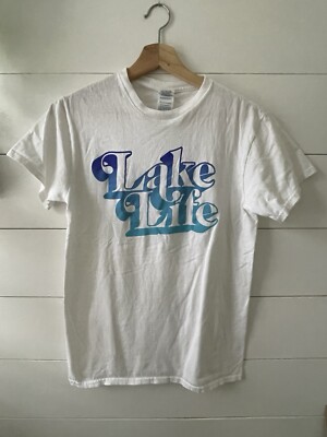 Lake Life T Shirt Size Small White Short Sleeve 