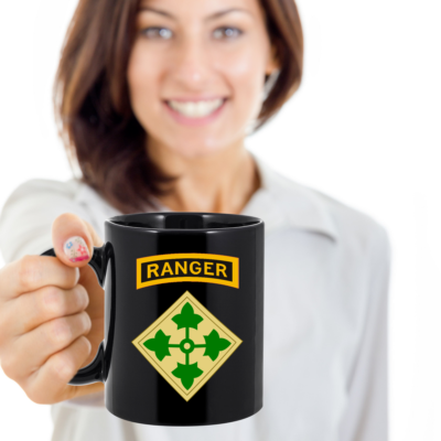 4th Infantry Division Coffee Mug - 4th ID Ranger Tab