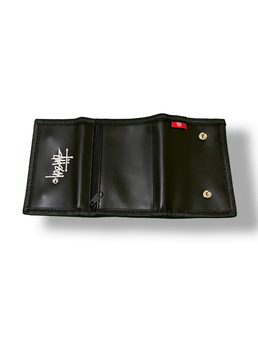 Portafoglio Nero Stussy medio-piccolo
